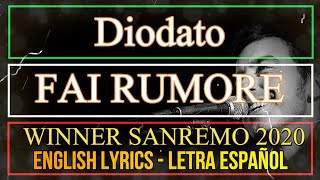 FAI RUMORE - Diodato (Letra Español, English Lyrics) Winner Sanremo 2020 - ESC ITALY 2020