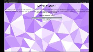 Polygon Hackathon Matic Maniac Score Demo