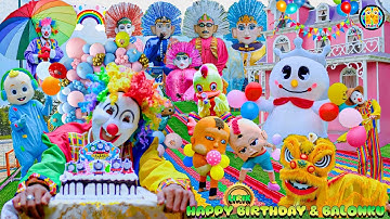 BADUT JOGET ULANG TAHUN🔴LAGU HAPPY BIRTHDAY MIX BALONKU ADA LIMA LIRIK VERSI ONDEL ONDEL BADUT LUCU