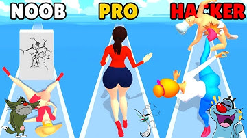 NOOB vs PRO vs HACKER Girls Attack Android iOS Oggy And Jack Voice