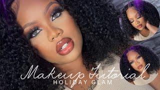 Effortless Holiday Soft Glam Makeup Tutorial ✨ | ft. *NEW* Juvias Place Volumizing Gloss Sticks