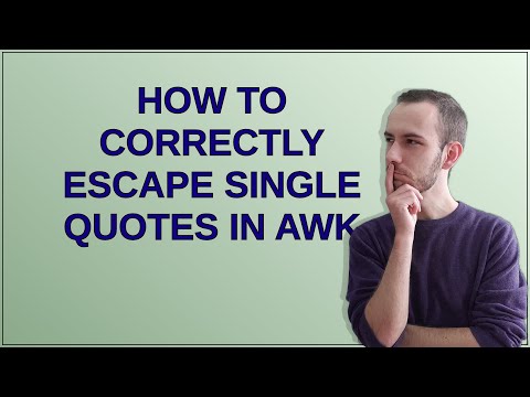 How to correctly escape single quotes in AWK