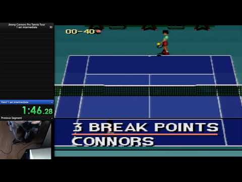 Jimmy Connors Pro Tennis Tour, 1 set - Intermediate Hard court - 00.03.52 IGT - Speedrun WR