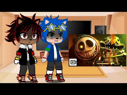Sonic and Shadow React to CG5 - Wrong Side Out (from Poppy Playtime: Chapter 5) | Gacha React