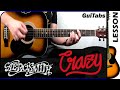 How to play CRAZY 😵 - Aerosmith / GUITAR Lesson 🎸 / GuiTabs #181