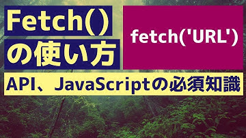 【JavaScriptの基本】Fetchの使い方　API入門