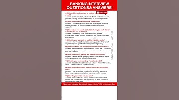 Banking Interview Questions and Answers | Interview Questions and Answers for Bankers