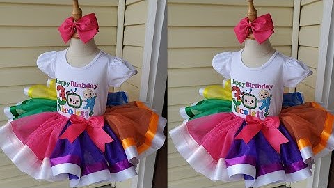 How to make A Rainbow Tutu Skirt / Ribbon Trimmed Tutu / Multicolor Ribbon Trim Tutu / tutu tutorial