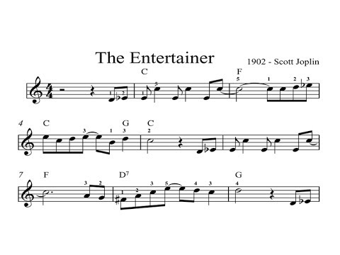 The Entertainer BEGINNERS SHEET MUSIC Piano Organ ...