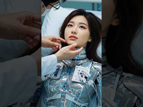 The bright smile of an AI female robot that feels human touch by The HumanXAI