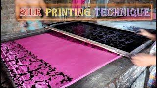 Silk Saree Printing Process || Screen Printing on Silk