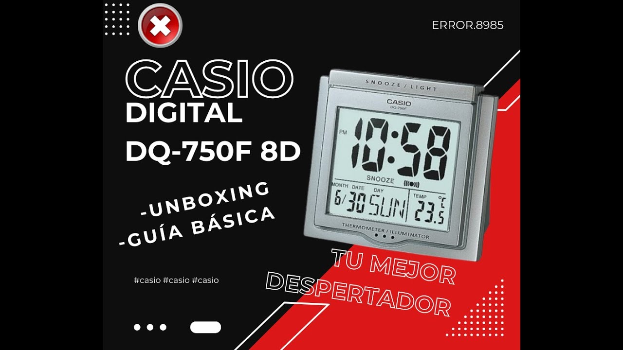 Despertador CASIO DIGITAL DQ-750 8 - Unboxing Guía Básica #despertador # casio #digitalcasio #retro 