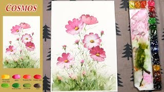 картинка: основной Цветочная Акварель - космос (эскиз & смешивание цветов, Arches) NAMIL ART