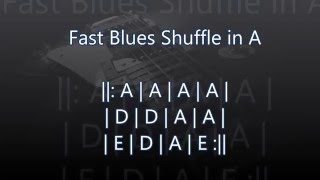 fast blues shuffle backing track in a