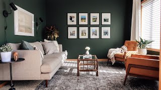 Tips for Decorating a Living Room • Dark, Bold Paint Color Makeover by Kitty Cotten 167,613 views 4 years ago 20 minutes