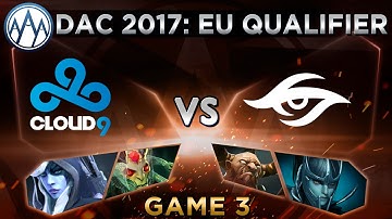 Cloud9 vs Secret Game 3 - DAC 2017 Europe Qualifier: Playoffs - @DotaCapitalist & @BTSGoDz