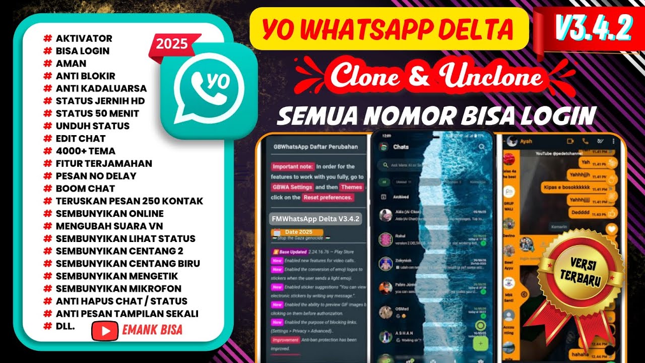 yowhatsapp delta v3.4.2 update terbaru bulan ini 2026 || wa yo || yo wa | whatsapp mod versi terbaru