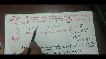 Linear algebra#theorem#subspace U of vector space V