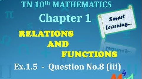 TN 10th Maths Exercise 1.5 (Q.8 – iii) Relations & Functions