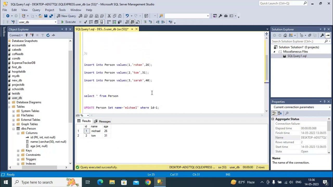 How to Create a table (Insert, Update, Delete) Using SQL Server ...