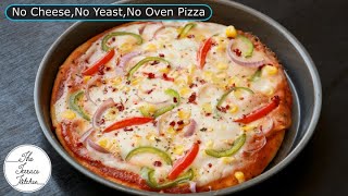 No Cheese,No Mayo,No Yeast & No Oven Veg Pizza for Lockdown| 1st Time on YouTube~The Terrace Kitchen