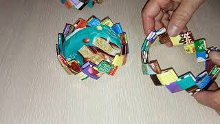 Basket of chocolate pictures without stitching//Crafts from candy wrappers