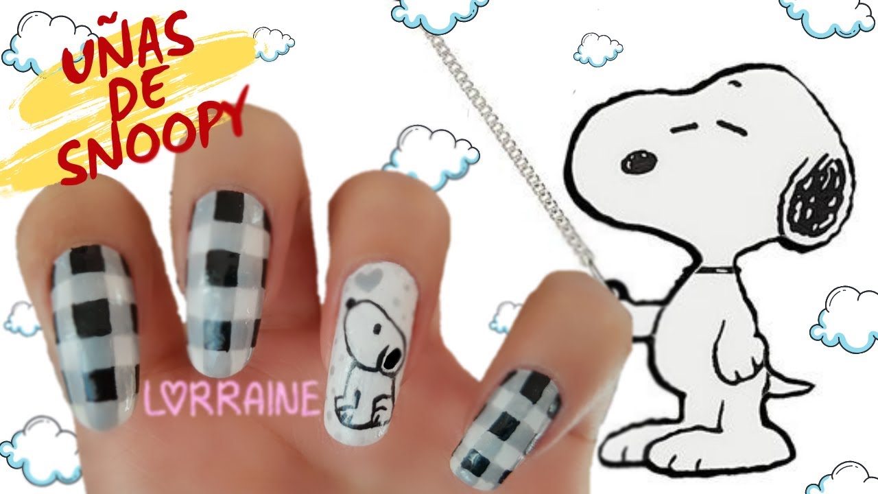 Diseño de Uñas de Snoopy │Tutorial Nails ?? - YouTube