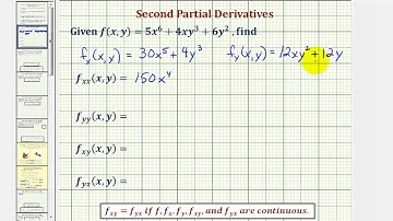 Ex: Determine Second Order Partial Derivatives