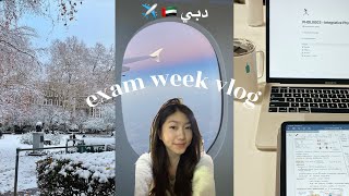 exam week vlog❄️ last week of term 1, first snow in London, going home for Christmas🏝