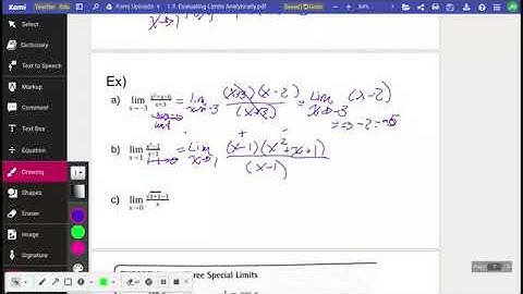 1.3 Evaluating Limits Analytically