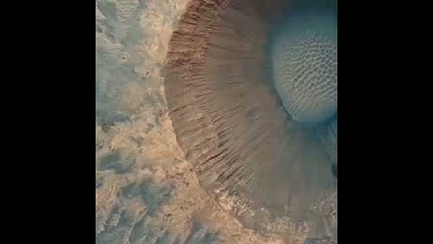 A crater on Mars in an amazing detail recorded by NASA