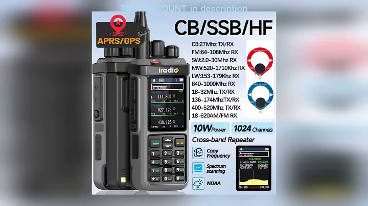 A must-have product! Iradio UV-98 PLUS GPS APRS Walkie Talkie 10W AM CB SSB LW MW SW HF Cross Band