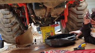 Kioti CK2610 400 Hour service. Changing Hydraulic Fluid and Filters, Engine Oil and Fuel Filter.