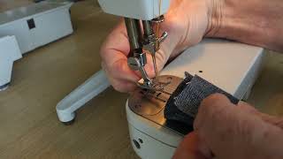 Sewing with two single needles in vintage Singer, no twin needles needed.