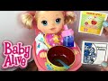 Crawling baby alive go byebye doll morning routine feeding and diaper change