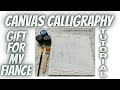 Textured canvas tutorial for beginners  canvas calligraphy with gold leaf gift for my fiance