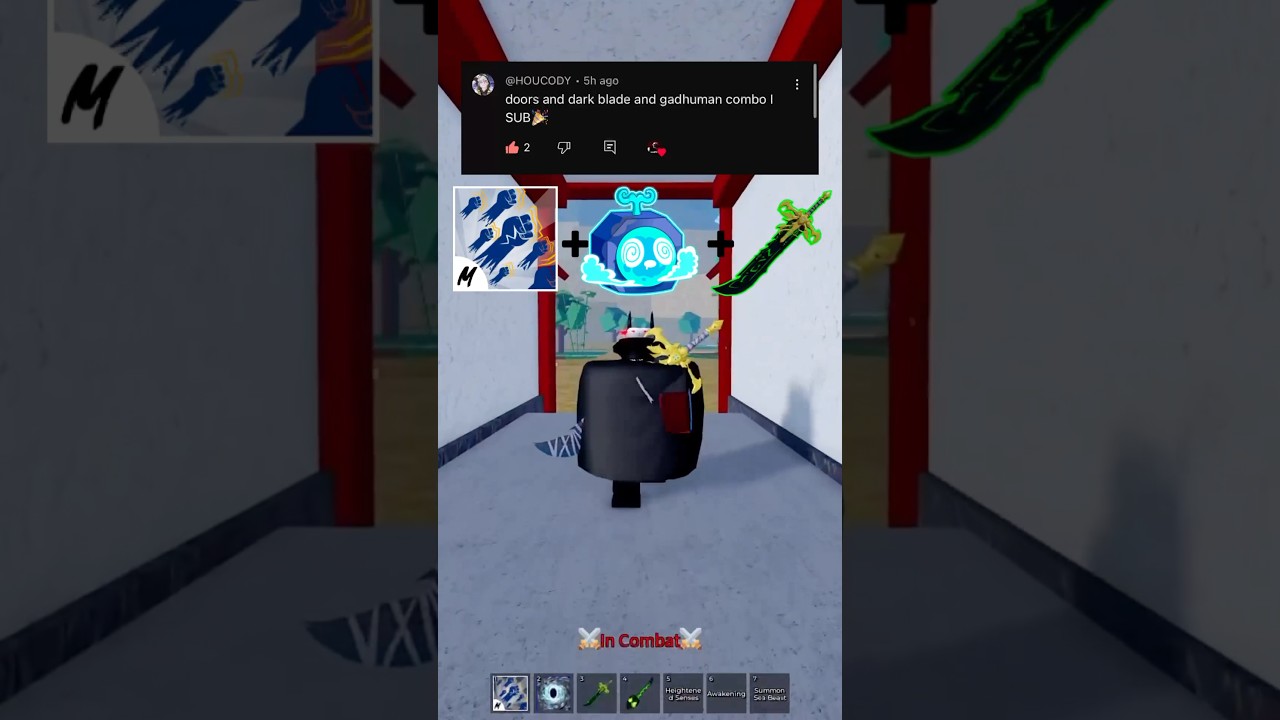 The Best Portal, Darkblade, and Godhuman Combo in bloxfruits! 