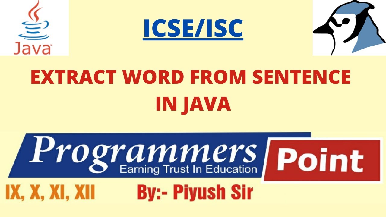 How to extract the word from sentence in Java (ICSE) - YouTube