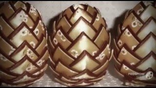 Сувенирное пасхальное яйцо в технике артишок
