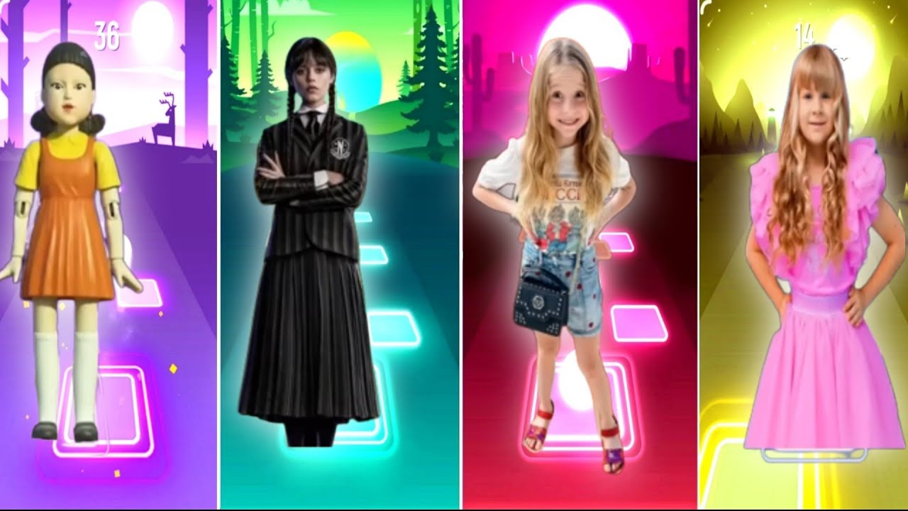 Tiles Hop - игра Squid 2 🆚 среда 🆚 лайк Настя 🆚 Диана 🎶 Tiles Hop EDM Rush