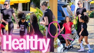 Khloe Kardashian shows off her surreal curves in workout clothes during a lunch trip with daughter