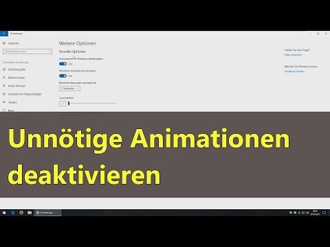 Video: Wie deaktiviere ich Windows-Animationen?