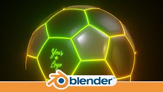 Making a Neon Soccer Ball with animation and showing how to put your logo on it in Blender 2.82 screenshot 1