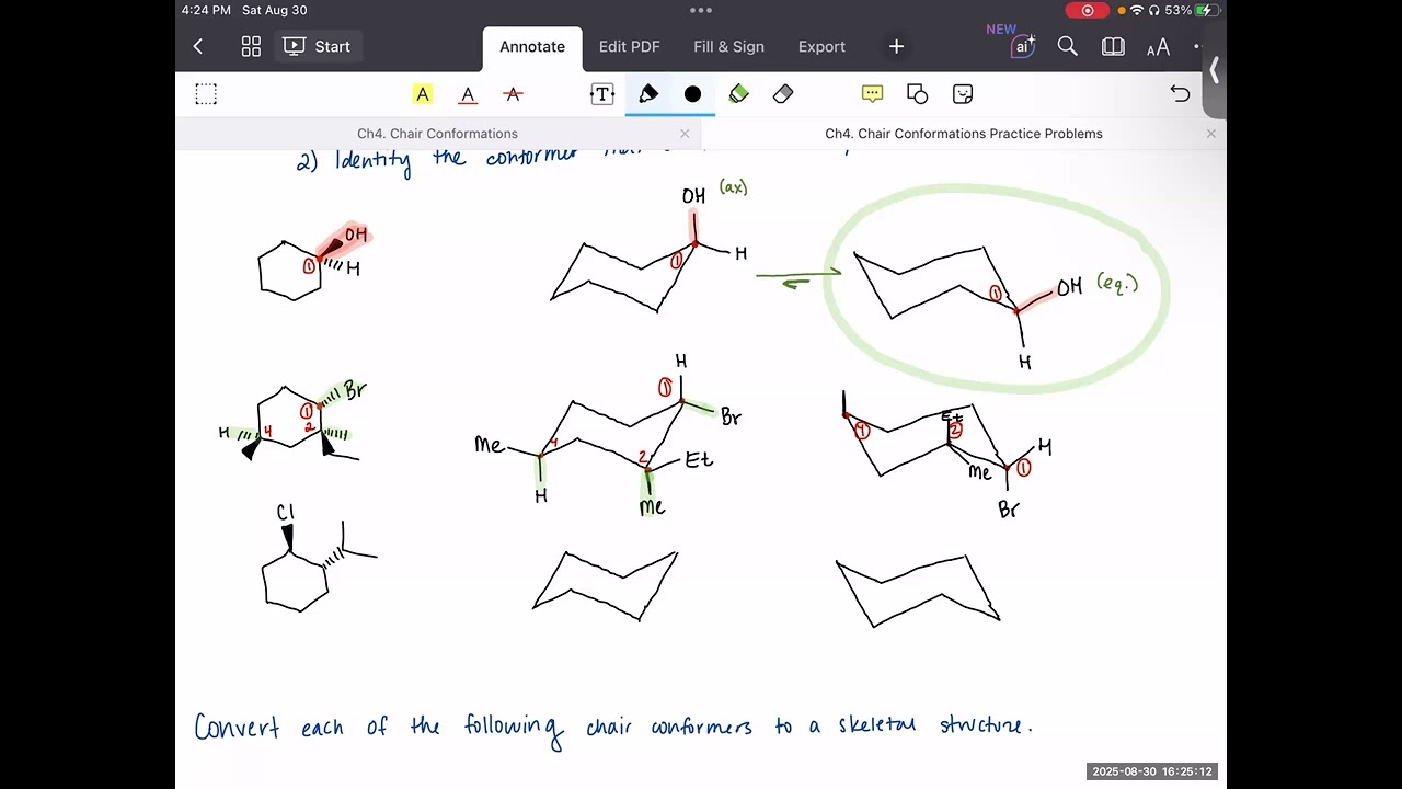 Ch4. Chair conformations practice problems (solutions)