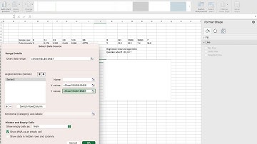 Linear and logarithmic regression in Excel