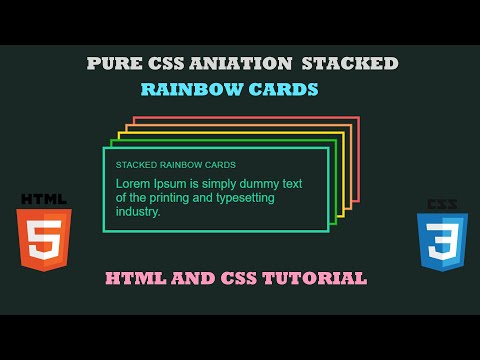 Pure CSS Animation Stacked Rainbow Cards Design ||Stacked Rainbow Cards Animation Using HTML and CSS