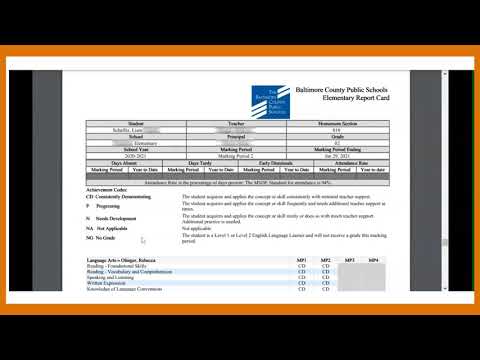 Viewing Student Report Cards in the BCPS system FOCUS