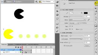 How to create pacman animation on Adobe Flash Professional