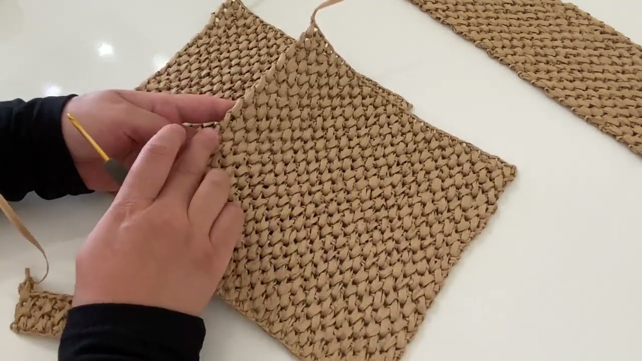 Ünlü Markanın Örgü Hasır Model Omuz Çanta Yapımı