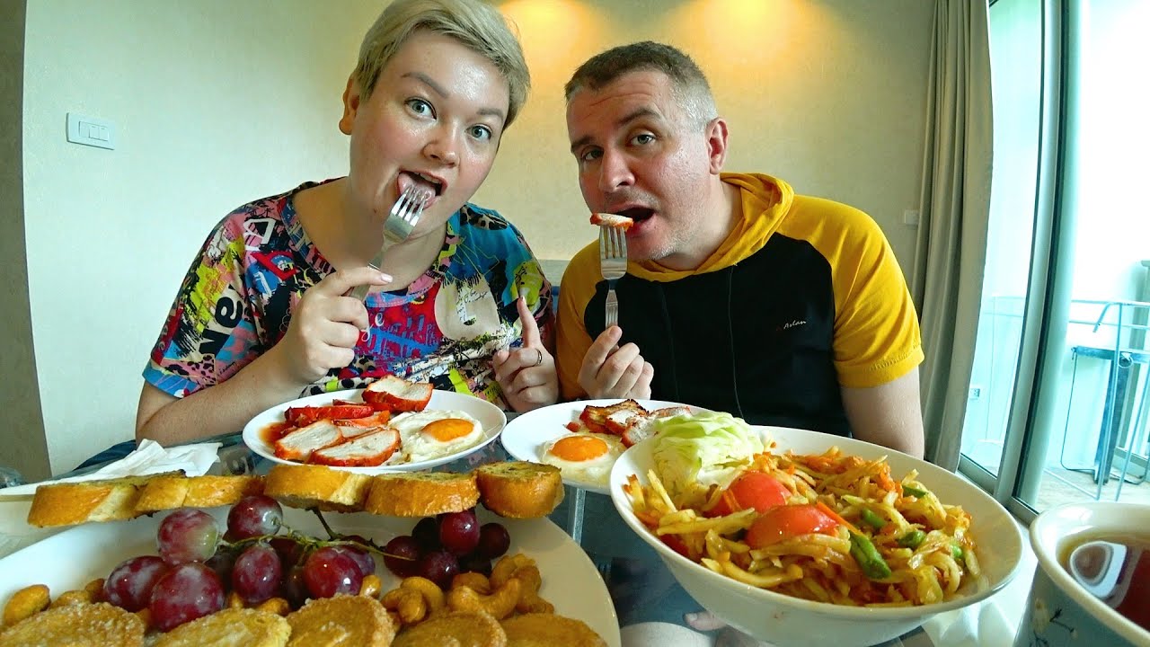 Мукбанг СТОЛ ЛОМИТСЯ от ЕДЫ! Вован РАЗБОЛЕЛСЯ МЯСО для МУЖА! Завтрак он же ОБЕД! Зимовка в Таиланде